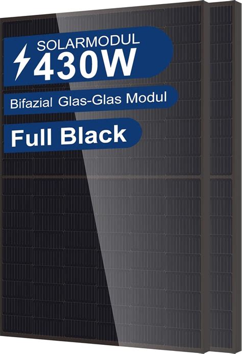 Solarplatten Pv Module W Full Black Bifazial Glas Glas Solarmodule