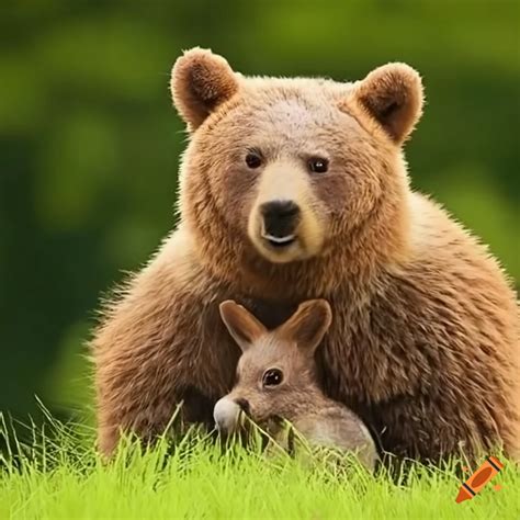 Un Ours Et Un Lapin Ensemble On Craiyon