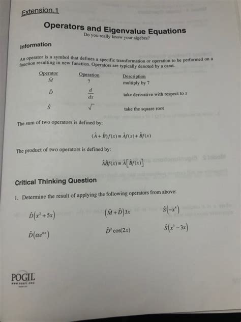 Solved Model 1 Linear Operators In Quantum Mechanics Only Chegg