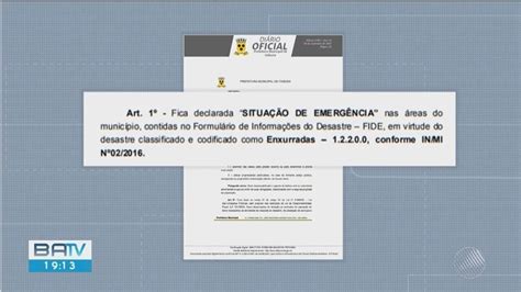 Prefeitura De Itabuna Decreta Situa O De Emerg Ncia Por Causa Das