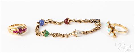 14k Gold And Gemstone Jewelry Sold At Auction On 12th April Pook And Pook