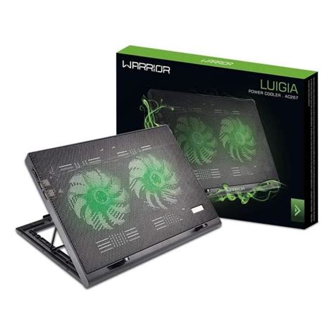 Base Cooler Para Notebook Warrior Ac Power Gamer Led Verde Para