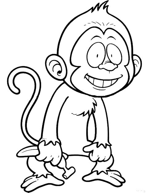 Dibujo De Mono Para Descargar Y Colorear Monos Dibujos Para Colorear Para Niños