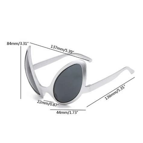 Novelty Alien Party Glasses Fancy Dress Costume Silver Frame Gray Lens