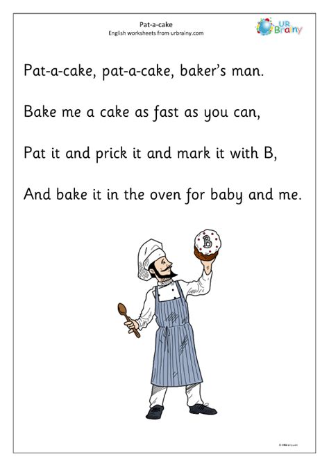 Pat A Cake nursery rhyme - Nursery Rhymes by URBrainy.com