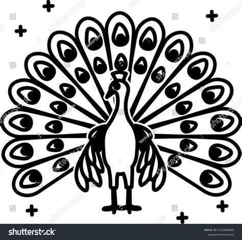 Simple Peacock Clipart Black And White