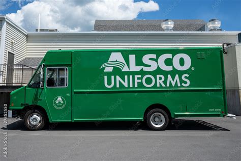 Canandaigua NY July 29 2022 Alsco Uniforms Truck Is Parked While