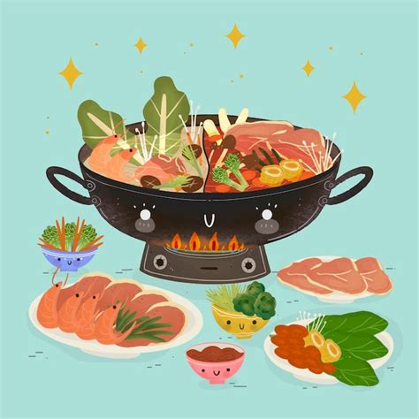 Free Vector Hand Drawn Hot Pot Illustration
