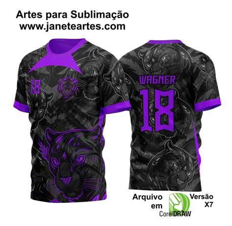 Arte Estampa Camisa Preta E Roxa Vetor Interclasse 2024 Jogos