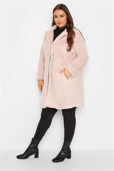 Yours Plus Size Pink Faux Fur Jacket Yours Clothing