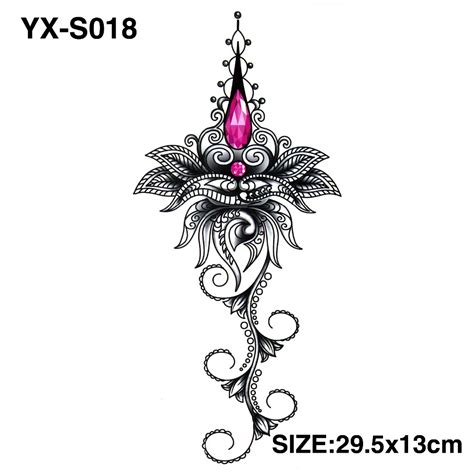 Black Flowers Ruby Style Sex Products Tattoo Big Size Body Art Tatoo Temporary Tattoo Exotic