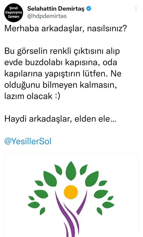 Vaziyet on Twitter Eski HDP Genel Başkanı Selahattin Demirtaş ın