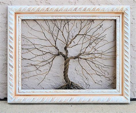 Framed Tree Wall Art Wire Sculpture Unique Art Decor Tree