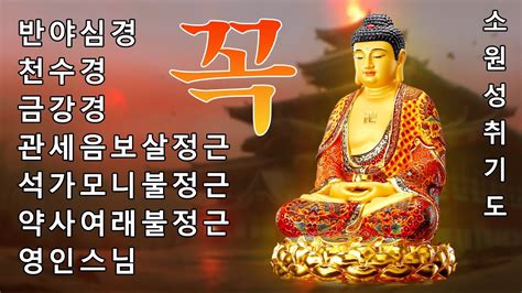 【소원성취기도】금전운 과 소원을 들어주는 불경 🙏 만복을 받고 온갖 모든 좋은 행운이 들어오는 불경 🙏 반야심경 천수경