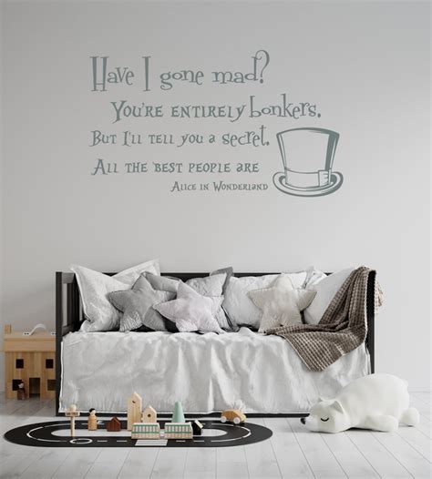 Alice In Wonderland Wall Decal Quote Vinyl Sticker Decals Etsy