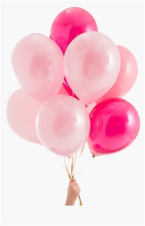 Pink Ombre Party Balloons Mix - Pink Black And Gold Balloons Png, Transparent Png - kindpng