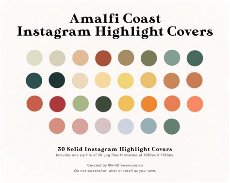 Amalfi Coast Instagram Highlight Covers Solid Instagram Highlight