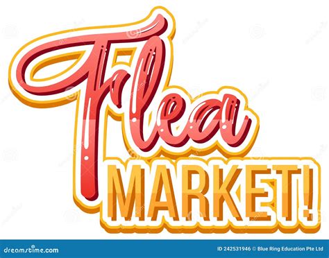 Flea Market Typography Design Stock Vector - Illustration of season ...