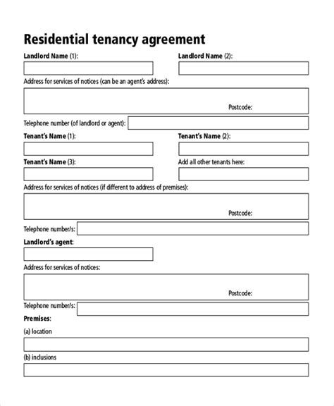 Sample Rental Agreement Form DocTemplates