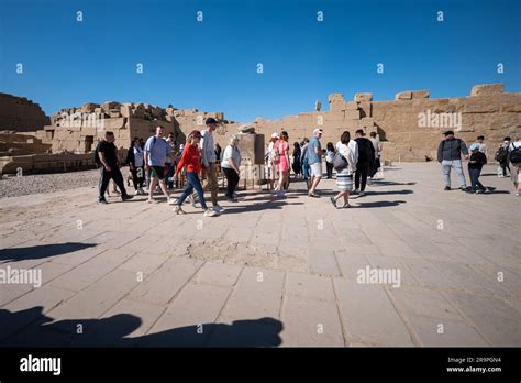 Luxor Egypt 1 2 2023 Tourists At Karnak Temple Stock Photo Alamy