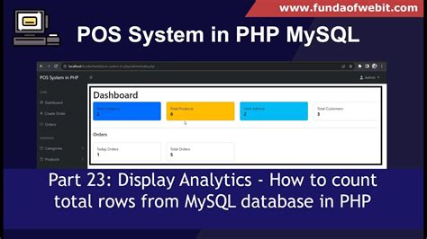 POS System In PHP Part 23 Display Analytics How To Count Total Rows