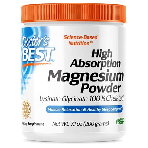 Doctors Best Magnesium Glycinate Lysinate Powder 200 Grams Walmart