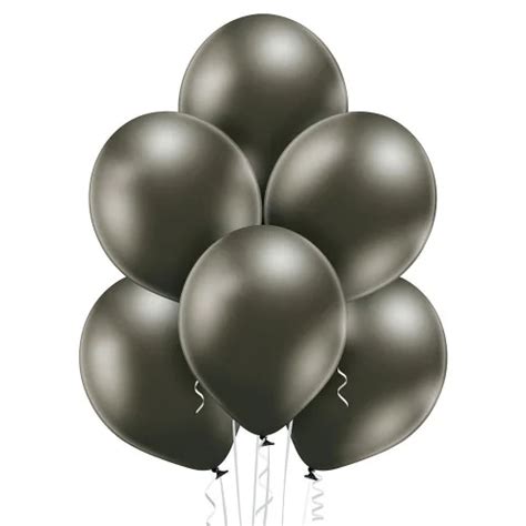 12 Inch Latex Balloon ANTHRACITE GLOSSY CHROME For Decoration And