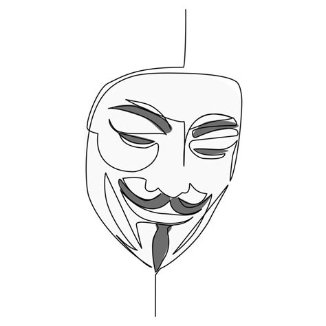 Guy Fawkes mask drawn in line art style 12706250 Vector Art at Vecteezy