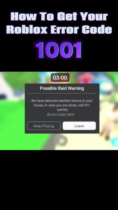 How To Get Your Roblox Error Code 1001 Roblox Errorcode Robloxerror Youtube