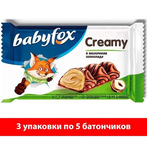 BabyFox, батончики Creamy, 3 упаковки по 5 шт, 3 по 115 г - купить с ...