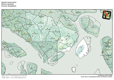 Mouza Map & 3 Detailed Maps of Subarnachar Upazila, Noakhali ...