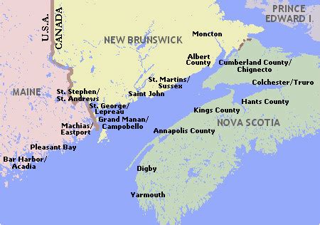 Bay Of Fundy Canada Map Secretmuseum