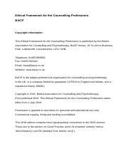 Ethical Framework Word Version Doc Ethical Framework For The