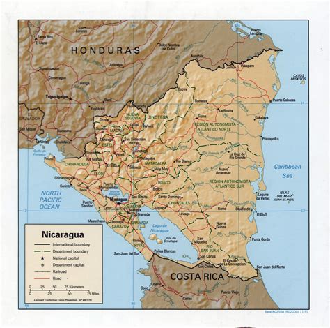 Large Detailed Political And Administrative Map Of Nicaragua With