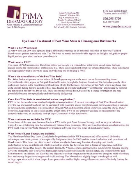 Dye Laser Treatment of Port Wine Stain & Hemangioma Birthmarks