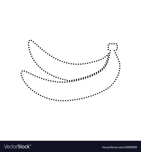 Banana Simple Sign Black Dotted Icon On Royalty Free Vector