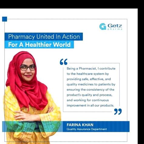 Farina Khan Senior Executive Quality Assurance Getz Pharma Linkedin