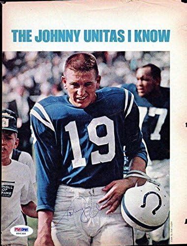 Johnny Unitas Autographed Signed 8x11 Magazine Page Photo Colts Psa