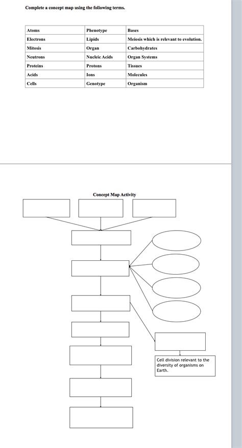 Solved Complete A Concept Map Using The Following Terms