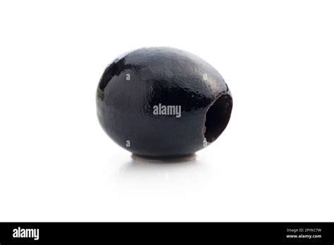 Pitted Black Olive Isolated On White Background Stock Photo Alamy