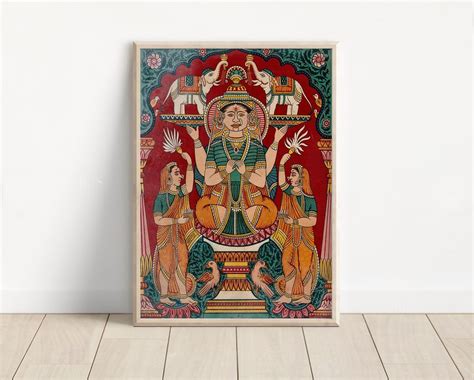 Hindu God Wall Art, Indian Goddess, Lakshmi, Vintage Wall Art, Poster ...