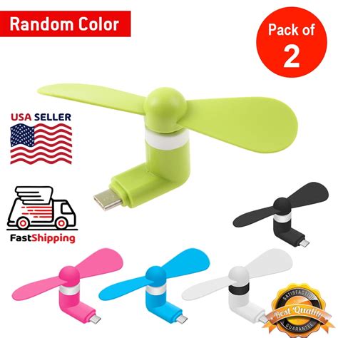2 Usb Fan Usb Type C Fan Mini Portable Type C Phone Fan Compact Dock