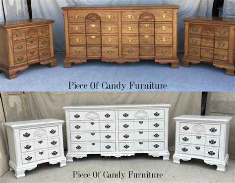 Piece Of Candy Furniture: Distressed White Dresser Nightstands Set....