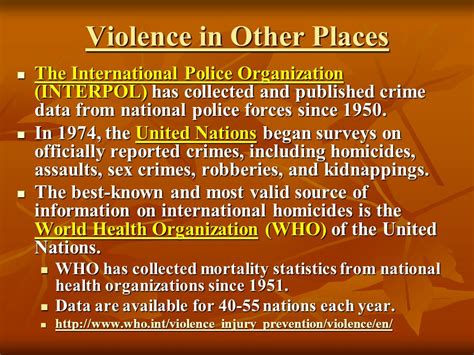 Criminal Violence Patterns Causes And Prevention Riedel And Welsh Ch 3 “violence In Other