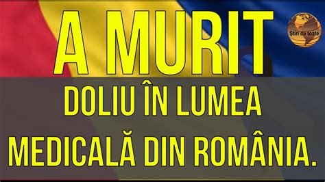 Doliu în lumea medicală din România shorts Știri România youtube