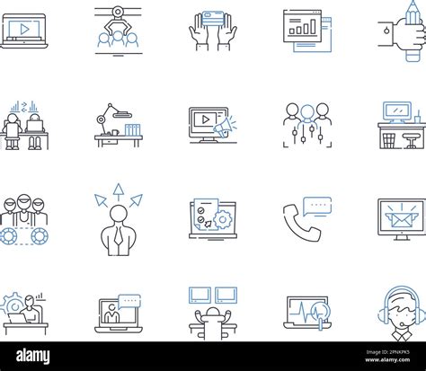 Operational Administration Line Icons Collection Efficiency