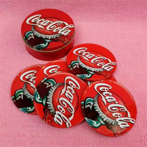 Vintage Kutusunda Adet Mantar Tabanli Coca Cola Bardak Altliklari