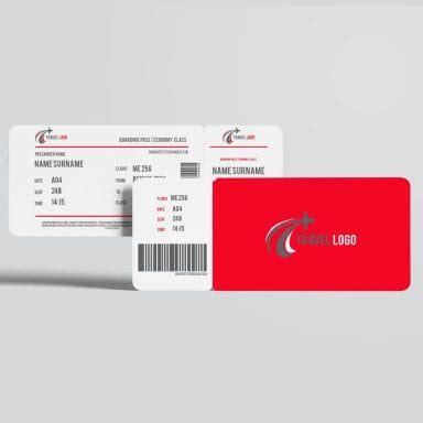 Free Boarding Pass Mockup PSD