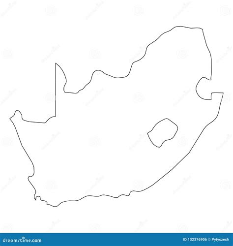 南非 国家区域坚实黑概述边界地图 简单的平的传染媒介例证 向量例证 插画 包括有 分级显示 详细资料 132376906