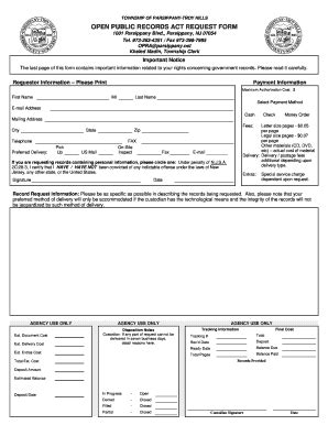 Open Public Records Act Request Form Parsippany Net Fill Out And Sign